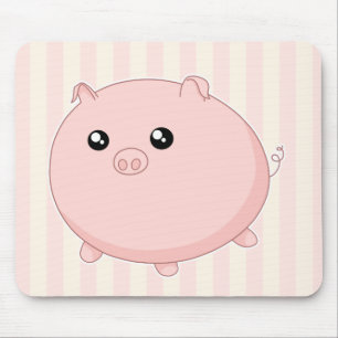 Mousepad Porco cor-de-rosa carnudo bonito de Kawaii