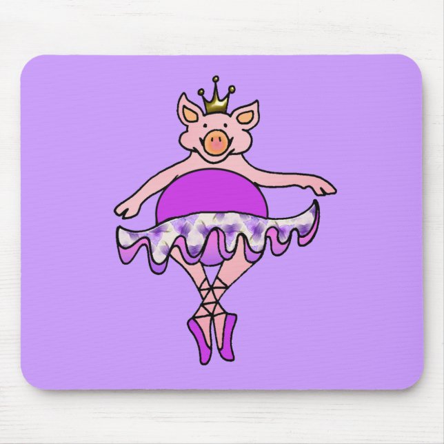 Mousepad Porco da dança no tutu (Frente)