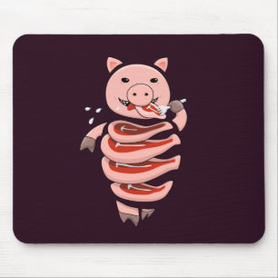 Mousepad Porco Engraçado Comendo Roupas De Si Mesmo