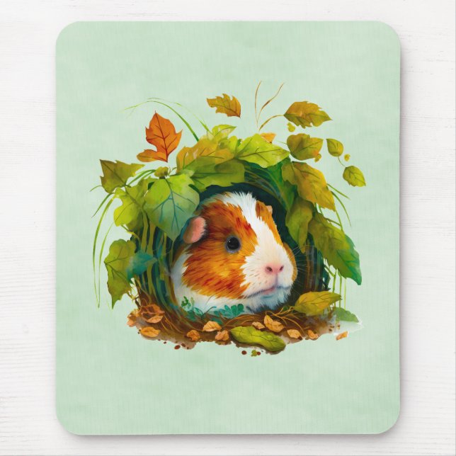 Mousepad Porco-guaxinim escondido nos arbustos (Frente)