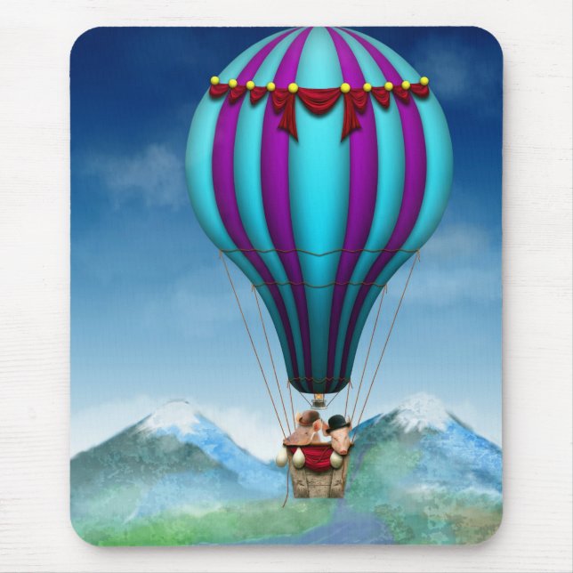 Mousepad Porco Voador - Balão - Para cima e longe (Frente)