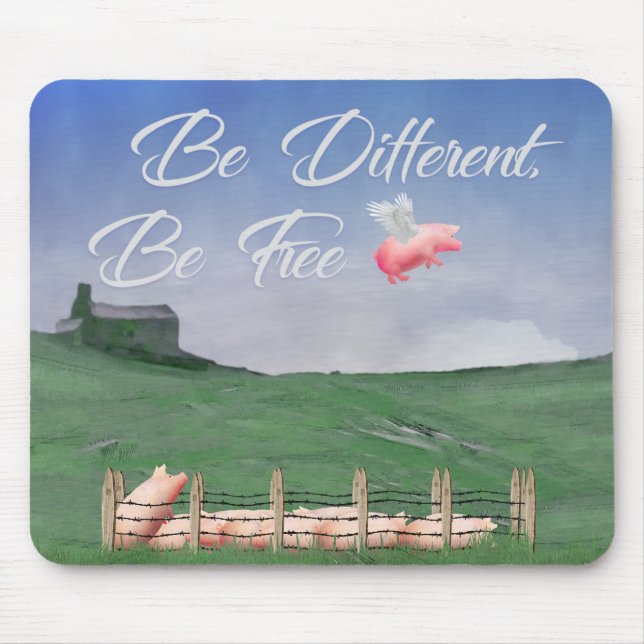 Mousepad Porco Voador Diferente (Frente)