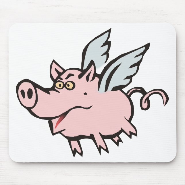 Mousepad porco voador porca flying pig hog (Frente)