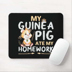 Mousepad Porquinho-da-índia Fofo Comeu Minha Lição de Casa
