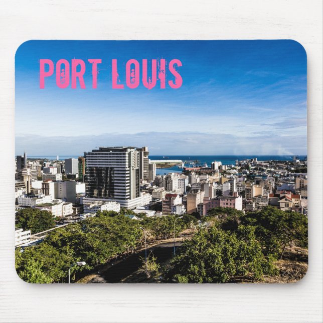 Mousepad Port Louis Skyline Capital da Maurícia (Frente)