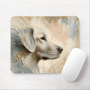 Mousepad Porta de Tinta Encáustica de um Retriever de Ouro