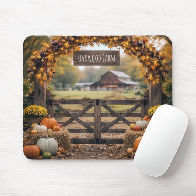 Mousepad Portão de Fazenda de Outono com Arco (Com mouse)