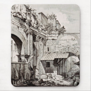 Mousepad Pórtico de Otávia Roma Arte Preto e Branco