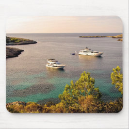 Mousepad Portinatx Ibiza Coastal View with Luxury Yachts