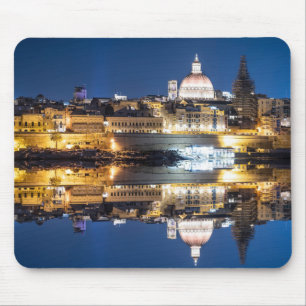 Mousepad Porto da cidade antiga de La Valetta à noite
