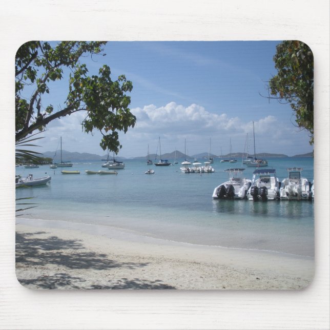Mousepad Porto da Ilha de Caribe com Praia (Frente)