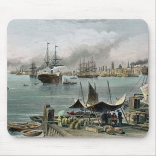 Mousepad Porto de Nova Orleães, gravado por D.G. Thompson