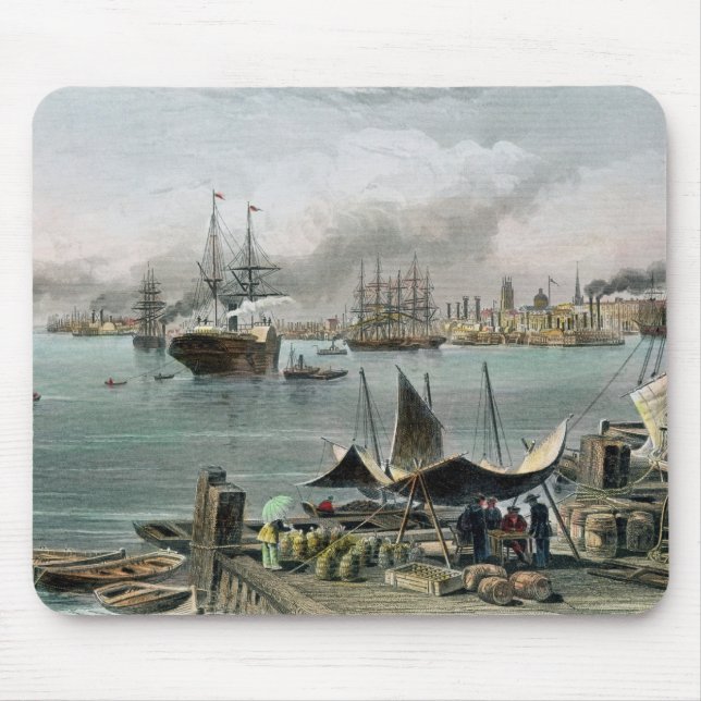Mousepad Porto de Nova Orleães, gravado por D.G. Thompson (Frente)