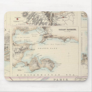 Mousepad Porto francês Harbors e Plano de Paris