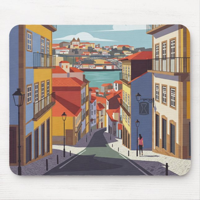 Mousepad Porto Portugal Viagem Abstrato (Frente)