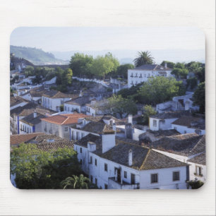 Mousepad Portugal, Obidos. Vista elevada de casas caiadas
