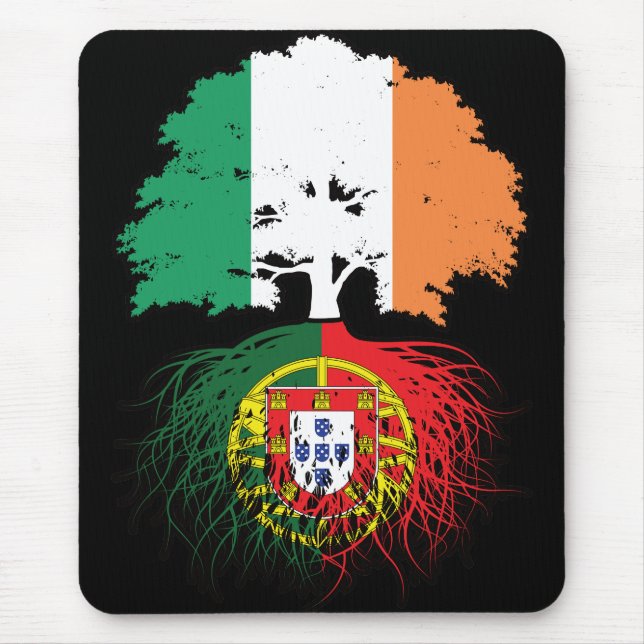 Mousepad Portugal Portugal Irish Tree Roots Flag (Frente)