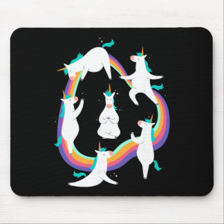 Mousepad Poses de Saudação ao Sol de Yoga de Unicórnio Meme