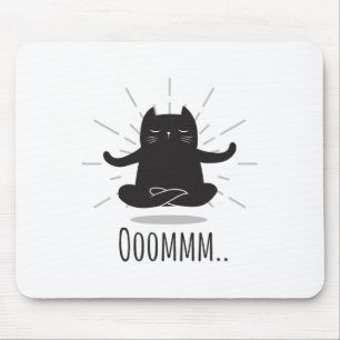 Mousepad Poses de Yoga Oomm Engraçados Símbolo de Gato Buda