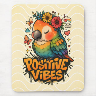 Mousepad “Positive Vibes” Parrot