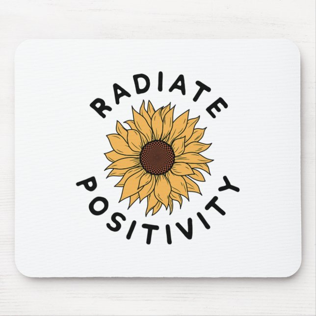 Mousepad Positividade Mensagem Positiva de Girassol Kindne  (Frente)
