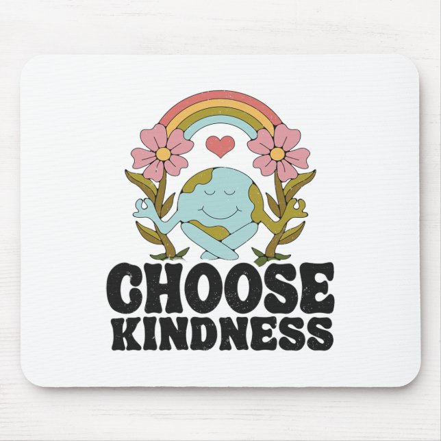 Mousepad Positivo Arco-Íris Paz Hippie Escolher bondade Ear (Frente)