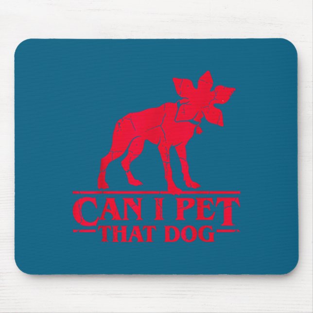 Mousepad Posso acariciar esse cachorro demodog estranho mem (Frente)