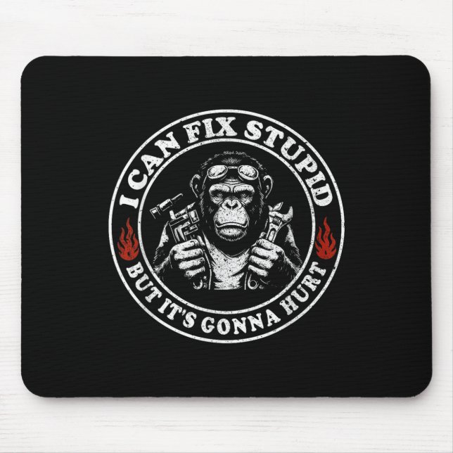 Mousepad Posso consertar o Stud, mas vai doer o macaco (Frente)