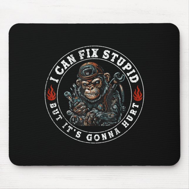 Mousepad Posso consertar o Stud, mas vai doer o macaco (Frente)