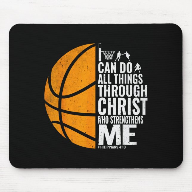 Mousepad Posso Fazer Todas as Coisas Através de Cristo Bask (Frente)