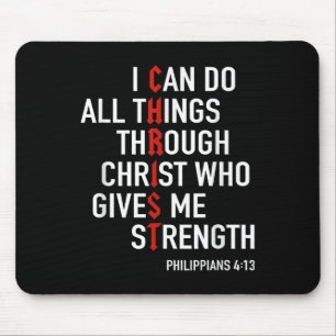 Mousepad Posso fazer todas as coisas por meio de Cristo Deu