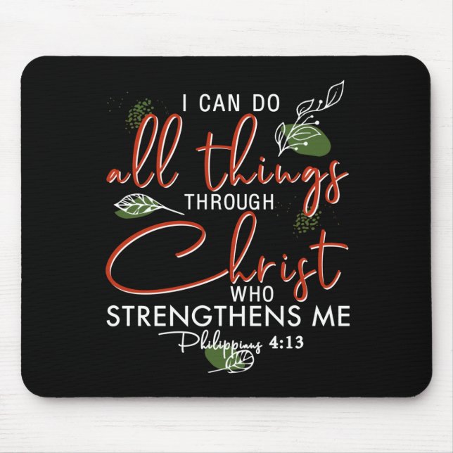 Mousepad Posso Fazer Tudo Através De Cristos Que Se Fortale (Frente)