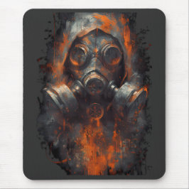 Mousepad Post Apocalyptic Gas Mask Toxic Grunge