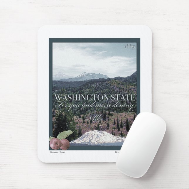 Mousepad Poster Art do Estado de Washington (Com mouse)