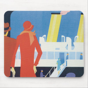 Mousepad Poster belga da balsa do art deco