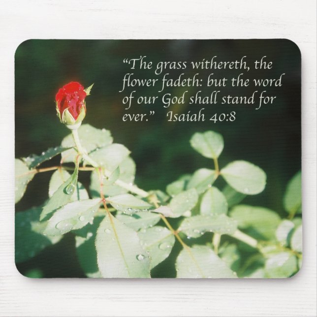 Mousepad Poster da escritura do 40:8 de Isaiah (botão da (Frente)