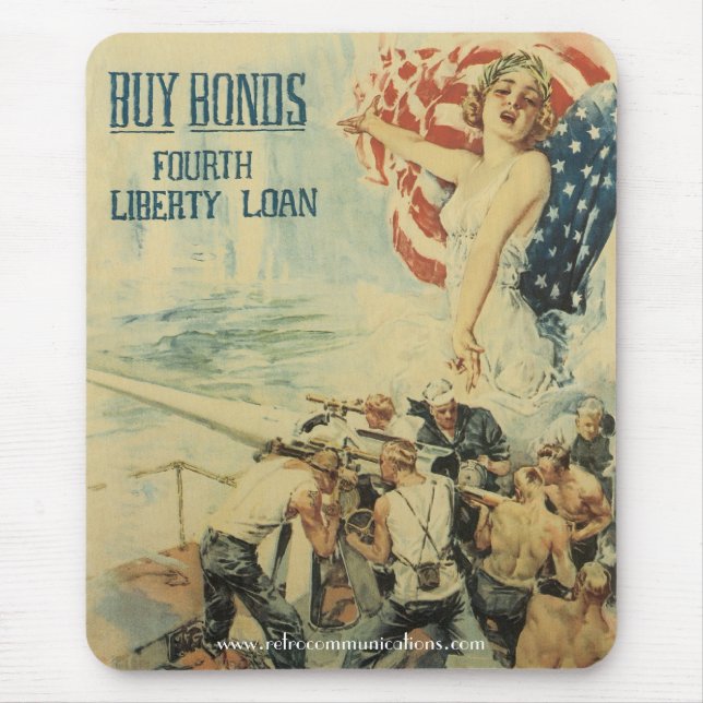 Mousepad Poster da Guerra Mundial da Vintage (Frente)