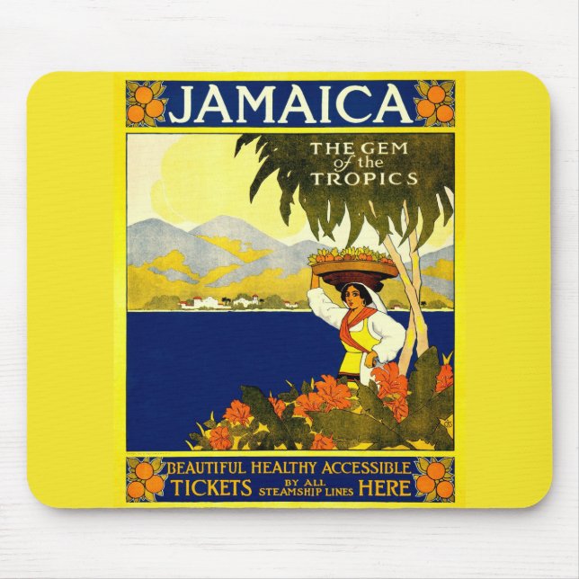 Mousepad Poster da Jamaica amarela (Frente)