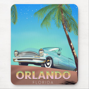 Mousepad Poster das viagens vintage de Orlando Florida,