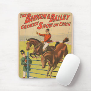 Mousepad Poster de Circo De 2 Pôs Pulando Sobre Um Obstácul