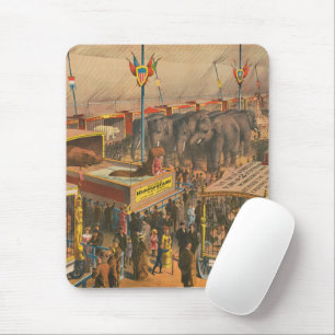 Mousepad Poster De Circo De Animais Na Exposição Em Tent