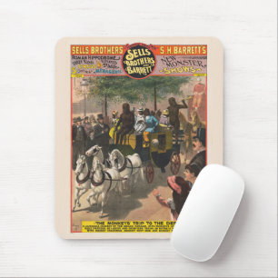 Mousepad Poster De Circo Vintage De Um Treinador De Macacos