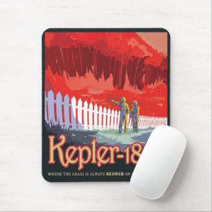 Mousepad Poster De Espaço Retroativo Do Kepler-186f.
