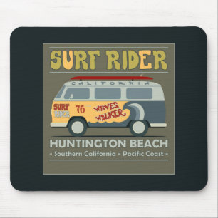 Mousepad Poster de Huntington Beach do cavaleiro do surf