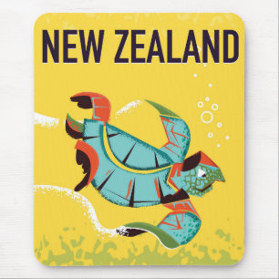 Mousepad poster de tartaruga marinha da Nova Zelândia.