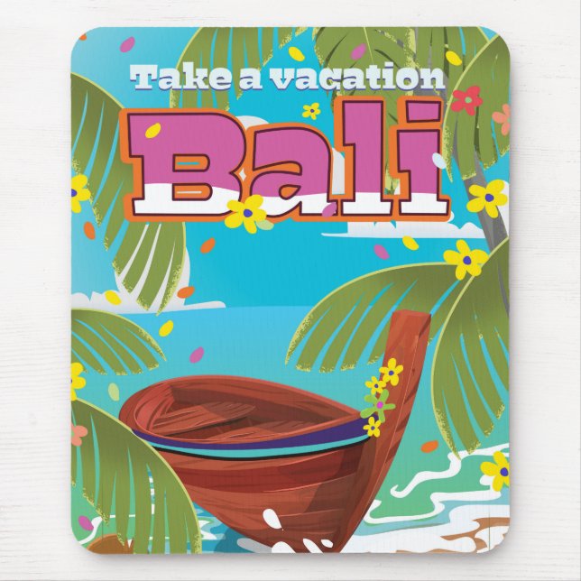 Mousepad Poster de viagens Bali. (Frente)