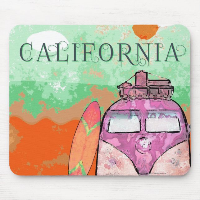 Mousepad Poster de viagens da Califórnia (Frente)