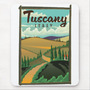 Mousepad Poster de viagens da Itália da Toscana