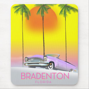 Mousepad poster de viagens de carro clássico Bradenton Flo