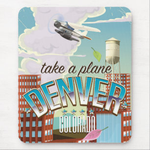 Mousepad Poster de viagens de desenho do Denver Colorado